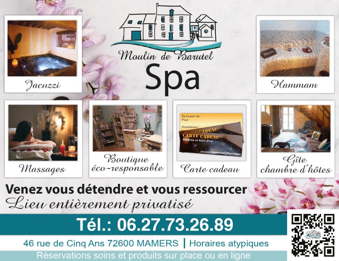 Gite Du Moulin De Barutel Mamers,Avec Spa Et Hammam Sur Reservation Payant Eksteriør bilde